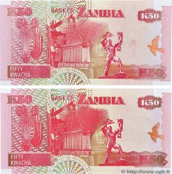 50 Kwacha Lot ZAMBIA  1992 P.37a et P.37b q.FDC