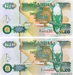 20 Kwacha Lot SAMBIA  1992 P.36a et P.36b