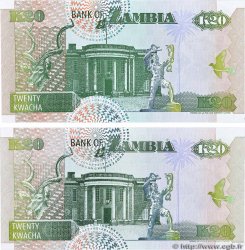 20 Kwacha Lot SAMBIA  1992 P.36a et P.36b ST