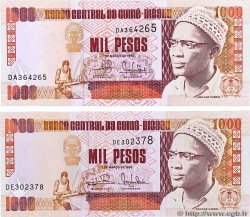 1000 Pesos Lot GUINEA-BISSAU  1993 P.13a et P.13b