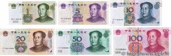 1 à 100 Yuan Lot CHINA  1999 P.895a, P.0898, P.0903a, P.095 et P.096