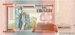 2000 Nuevos Pesos URUGUAY  1989 P.068a q.AU