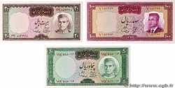 20, 50 et 100 Rials Lot IRAN  1963 P.077, P.084 et P.085a