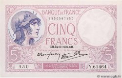5 Francs FEMME CASQUÉE modifié FRANCE  1939 F.04.07