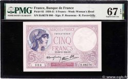 5 Francs FEMME CASQUÉE modifié FRANCE  1940 F.04.15