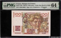100 Francs JEUNE PAYSAN filigrane inversé FRANCE  1954 F.28bis.05