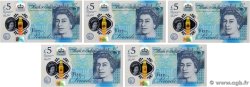5 Pounds Consécutifs INGLATERRA  2015 P.394