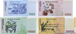 1000 à 50000 Won Lot CORÉE DU SUD  2005 P.54, P.55, P.56 et P.57 NEUF