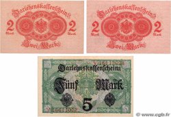 2 et 5 Mark Lot ALLEMAGNE  1914 P.054, P.055 et P.056a pr.NEUF