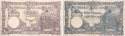 100 Francs et 100 Francs - 20 Belgas Lot BELGIQUE  1926 P.095 et P.102 B+