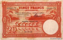 20 Francs CONGO BELGE  1943 P.15C