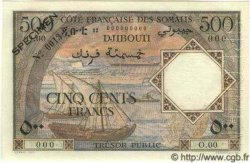 500 Francs Spécimen DJIBOUTI  1952 P.27s NEUF