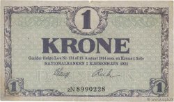 1 Krone DINAMARCA  1921 P.012g MBC