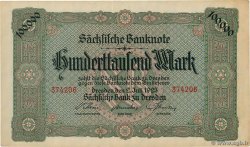 100000 Mark DEUTSCHLAND Dresden 1923 PS.0960 VZ