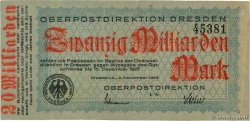 20 Milliarden Mark DEUTSCHLAND Dresden 1923  fVZ