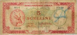 5 Scellini SOMALIA  1962 P.01a