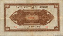 1000 Francs MAROKKO  1943 P.28a fSS