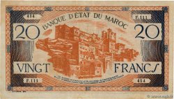 20 Francs MOROCCO  1943 P.39 F+