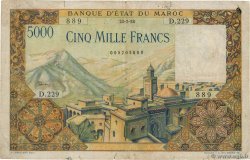 5000 Francs MOROCCO  1953 P.49 F