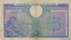 500 Francs - 100 Belgas BELGIUM  1943 P.124 F