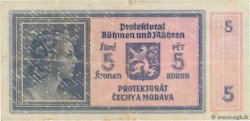 5 Korun BOHEMIA & MORAVIA  1940 P.04a VF