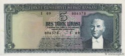 5 Lira TURKEY  1965 P.174 XF