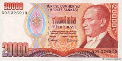 20000 Lira TURKEY  1988 P.201a