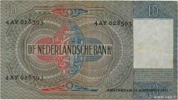 10 Gulden NETHERLANDS  1941 P.056b F+