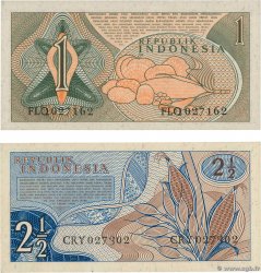 1 et 2,5 Rupiah Lot INDONESIEN  1961 P.078 et 079 ST