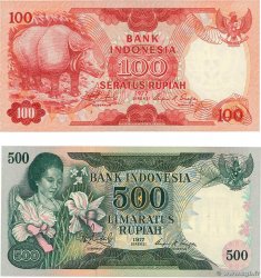 100 et  500 Rupiah Lot INDONESIEN  1977 P.116 et 117