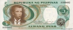 5 Piso FILIPINAS  1969 P.143a FDC