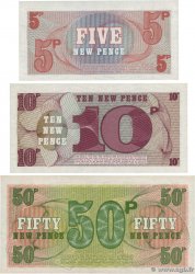 5, 10 et 50 New Pence Lot ANGLETERRE  1972 P.M047, P.M048 et P.M049 NEUF