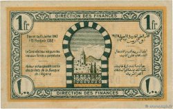 1 Franc TUNISIA  1943 P.55 AU