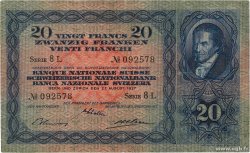 20 Francs SWITZERLAND  1937 P.39f