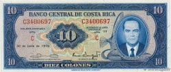 10 Colones COSTA RICA  1970 P.230b UNC