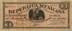 1 Peso MEXICO Monterrey 1914 PS.0937 MB