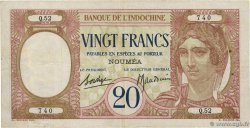 20 Francs NOUVELLE CALÉDONIE  1929 P.37b MBC