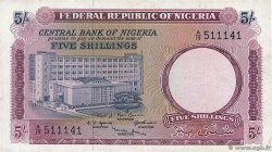 5 Shillings NIGERIA  1967 P.06 VF