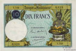10 Francs MADAGASKAR  1937 P.036 fVZ