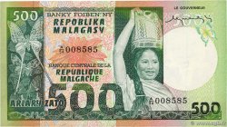 500 Francs - 100 Ariary MADAGASCAR  1974 P.064a