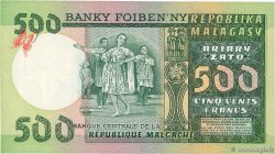 500 Francs - 100 Ariary MADAGASCAR  1974 P.064a q.FDC