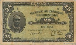 25 Francs FRENCH WEST AFRICA  1942 P.30a