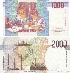 1000 et 2000 Lire Lot ITALIEN  1990 P.114 P.115 ST