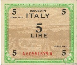 5 Lire ITALY  1943 PM.12a VF