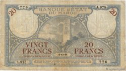 20 Francs MOROCCO  1931 P.18a