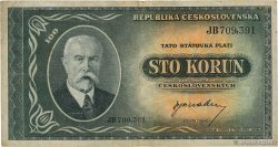 100 Korun CZECHOSLOVAKIA  1945 P.063a VF