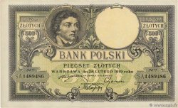 500 Zlotych POLEN  1924 P.058 fVZ