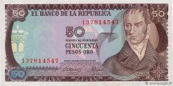 50 Pesos Oro COLOMBIA  1973 P.414 FDC