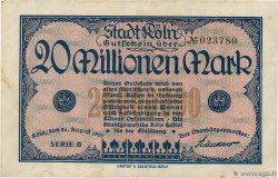 20 Millions Mark ALLEMAGNE Köln 1923 