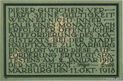 10 Mark GERMANIA Marburg 1918  FDC